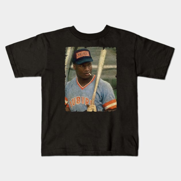 Bo Jackson in Auburn Tigers baseball Kids T-Shirt by SOEKAMPTI